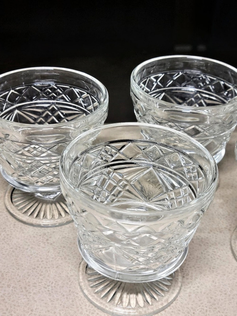 Vintage 1950's Hazel-Atlas Pressed Glass Dessert Cups-8 Cupz